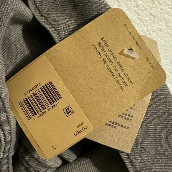 NEW Levi’s Paint Splatter Denim Trucker Jacket Gray Women’s L - Picture 9 of 9